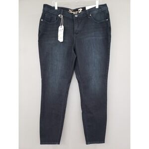 NEW Seven 7 For All Mankind Skinny Jeans Women Size 16 Dark wash Limited Edition